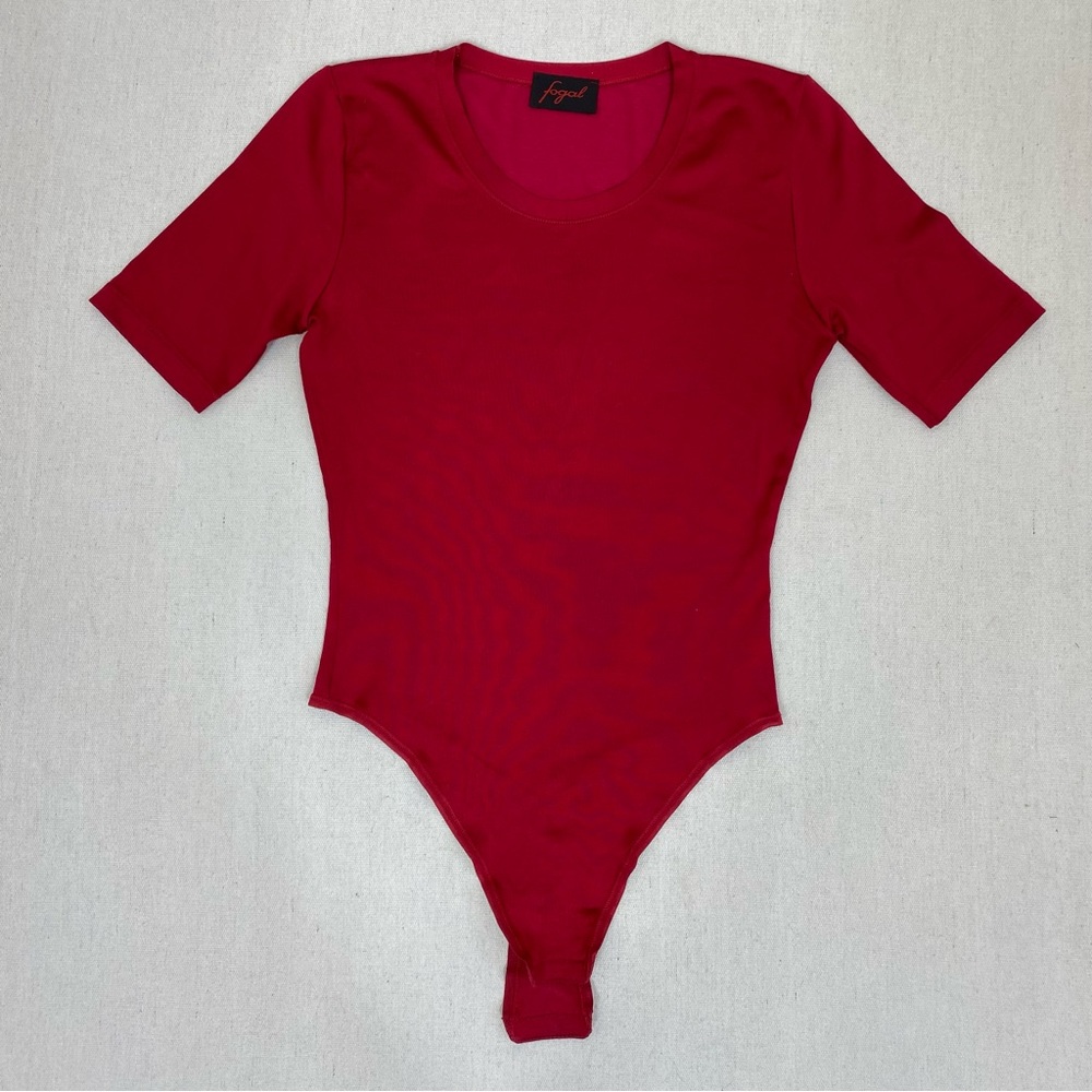 Fogal Vintage Short Sleeve Red Bodysuit